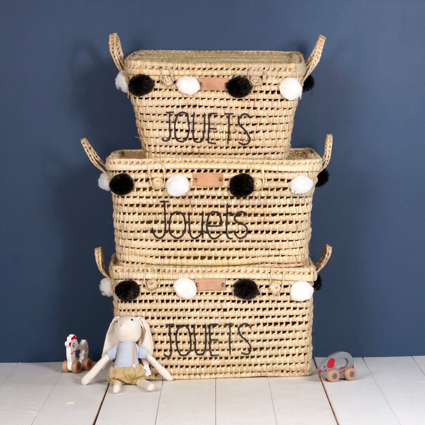 Malle de rangement en feuilles de palmier 60cm - jouets